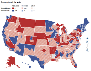 NYT interactive map offers interesting look at shutdown vote