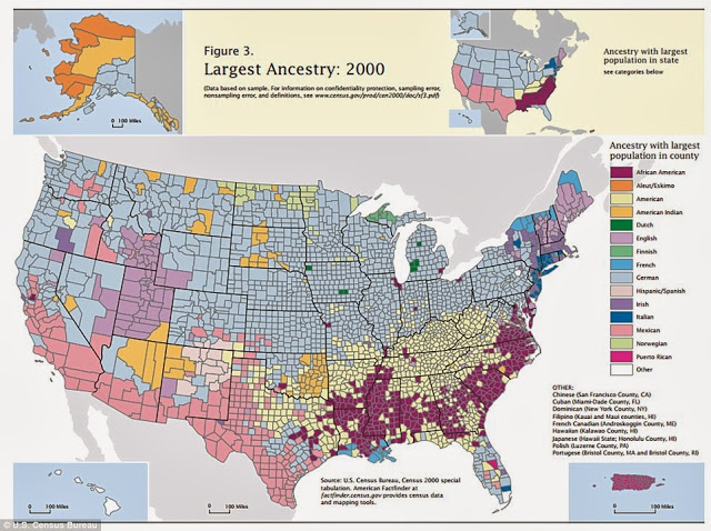 Map: Ethnicity reveals two Americas — North vs. South