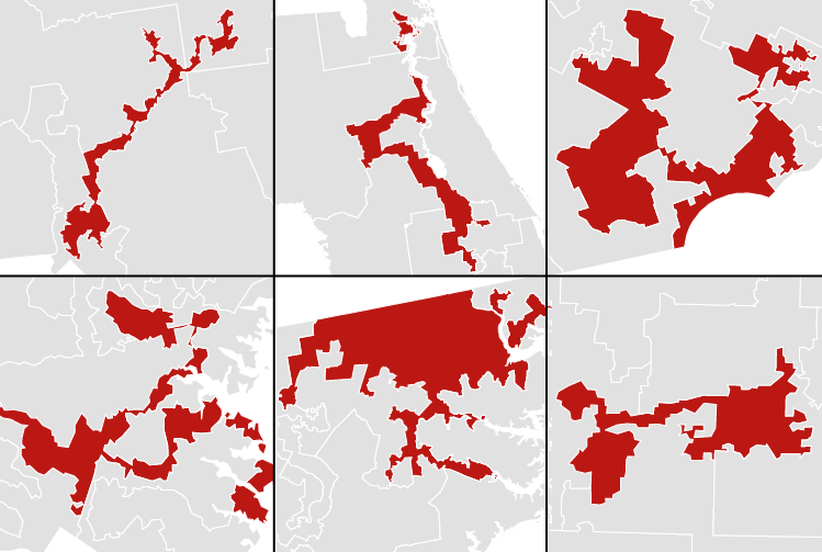 Crimes of geography — the most gerrymandered congressional districts