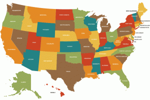 Law wages - Pub Asst - US map