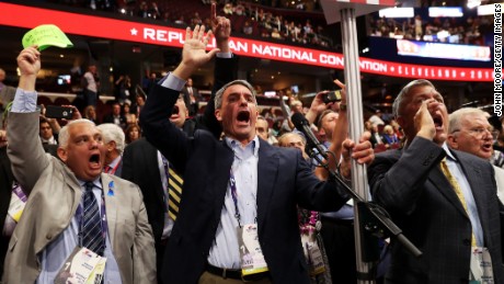 Lots of gray hair in Cleveland, much more in the GOP audience at home